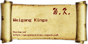 Weigang Kinga névjegykártya